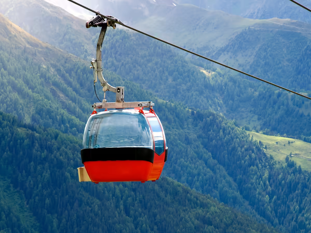 The Chandragiri Cable Car crossing above Kathmandu Valley.
