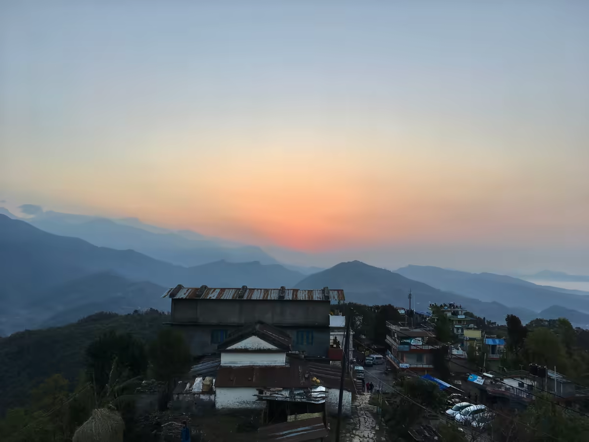 Annapurna and Machhapuchhre at first light from Sarangkot.