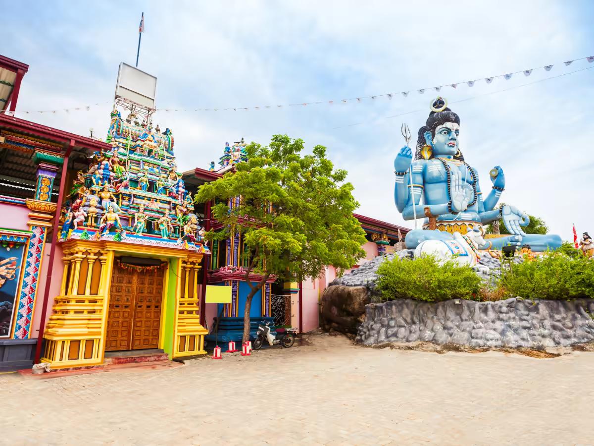 Koneswaram Temple's headland above the sea in Trincomalee.