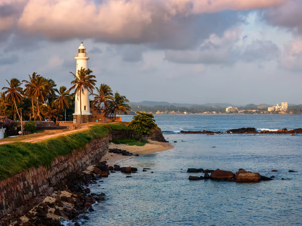 Galle Fort's ramparts above the Indian Ocean.