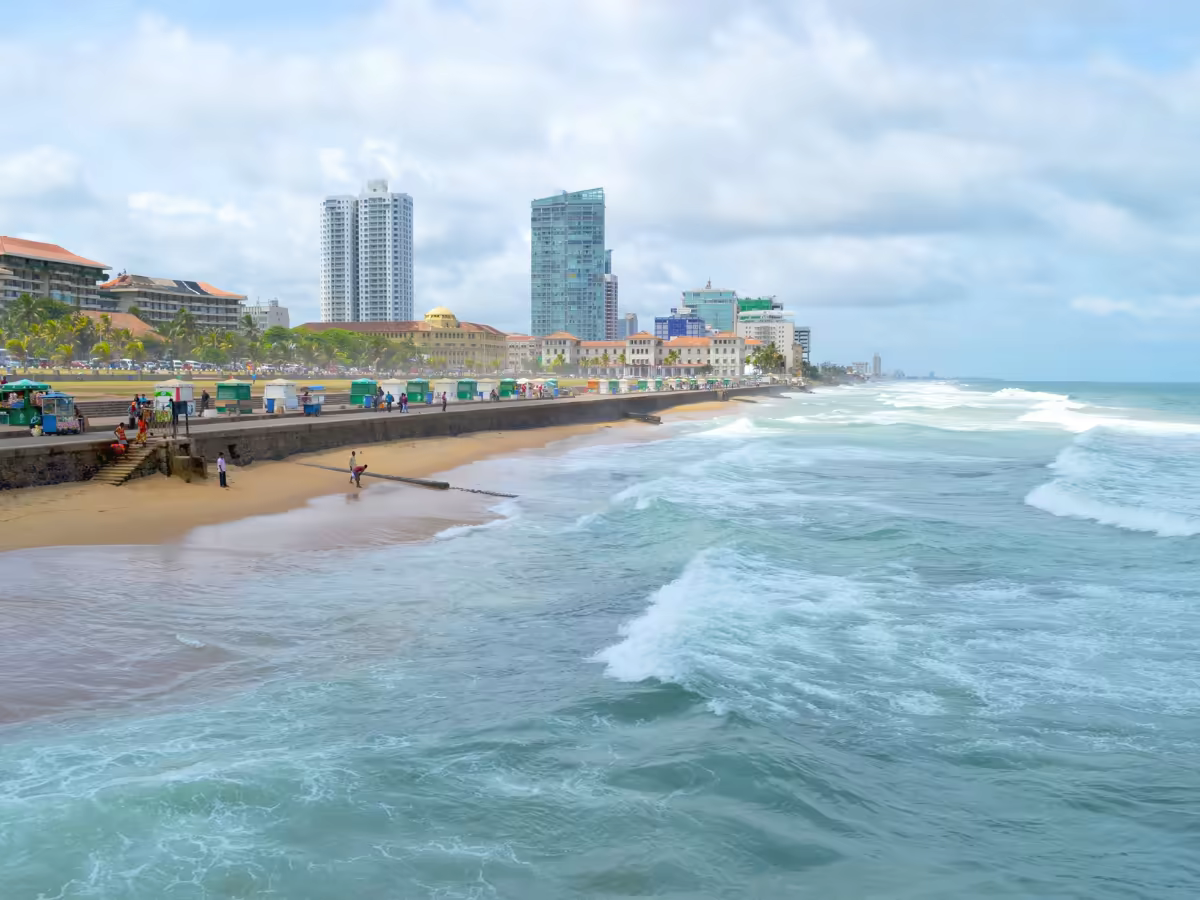 Colombo's sea-facing promenade at soft coastal light.