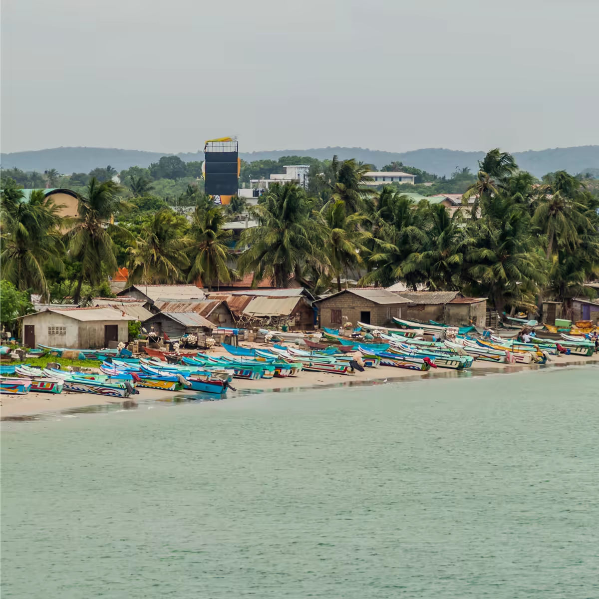 A fishing boat on the blue bay at Trincomalee.
